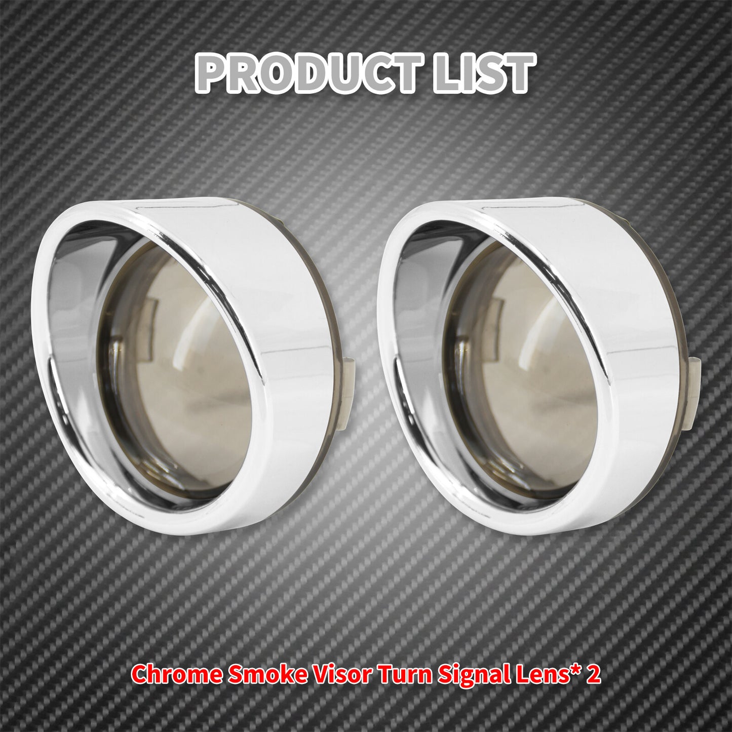 Turn Signal Lens Cover Visor Ring Fit for Harley Softail Sportster Chrome Smoke