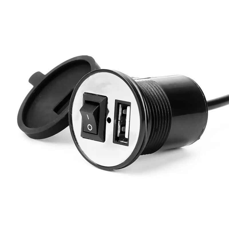 12V Waterproof Motorcycle Handlebar USB Charger Adapter Power Supply Socket