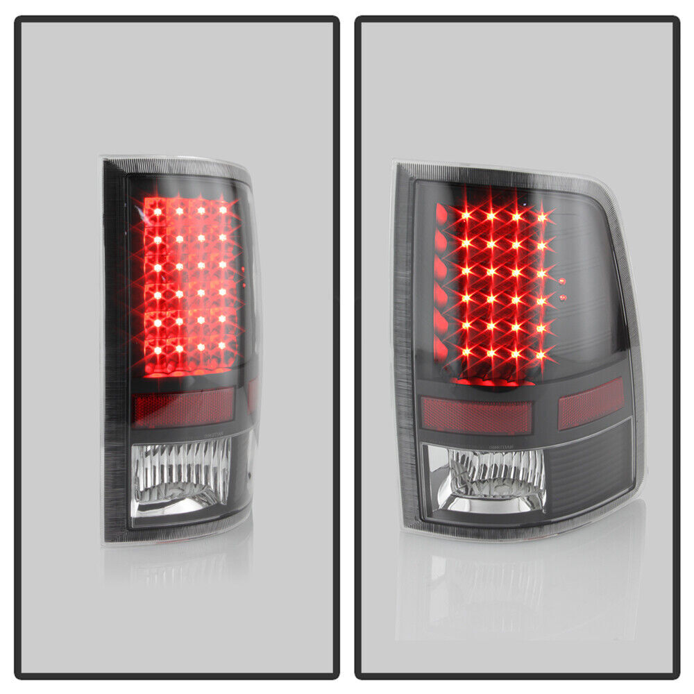One pair of LED taillights with black lenses for 2009-2018 for Dodge for Ram 1500 2500 3500 pickups.
