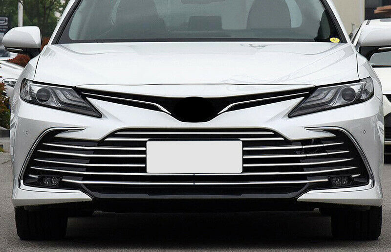 19Pc for Toyota for Camry 2021-2023 Silver Steel Front Center Mesh Grille Strip Trim