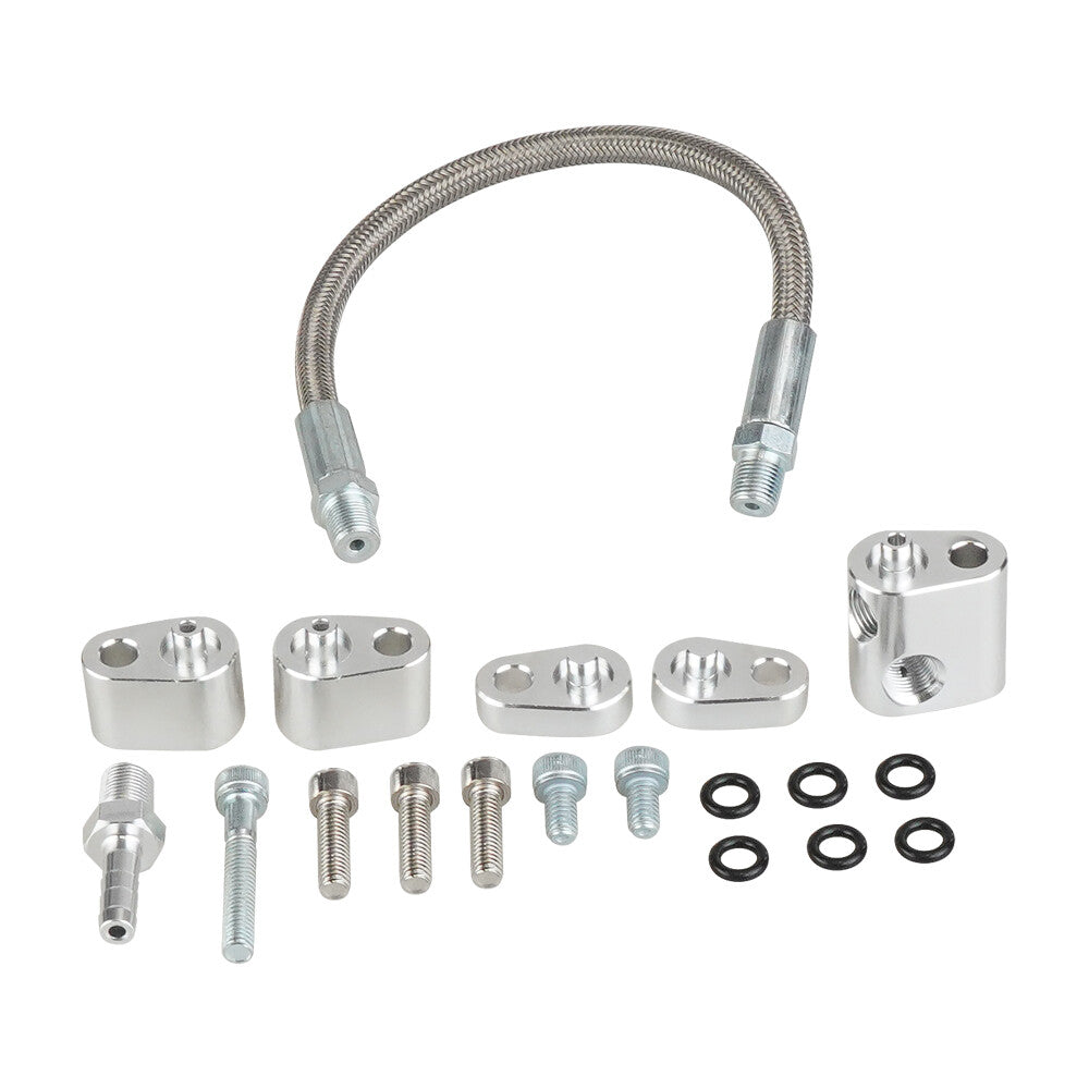 LS Coolant/ Steam Port Crossover Hose Kit LS Throttle Body Bypass Hose Silver Q