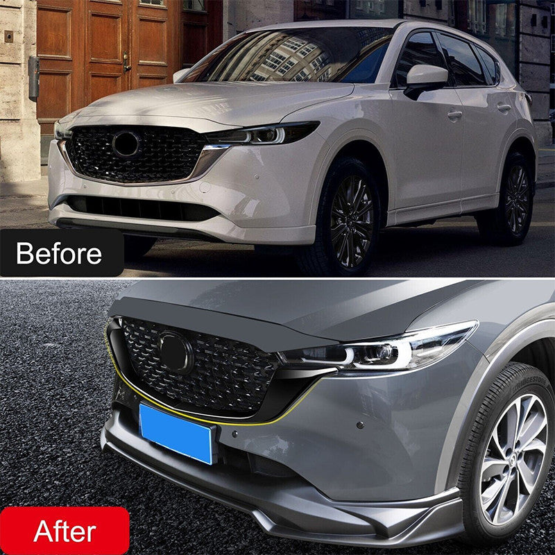 Front Grille Side Molding Cover Trim Glossy Black for Mazda CX-5 CX5 2022 2023