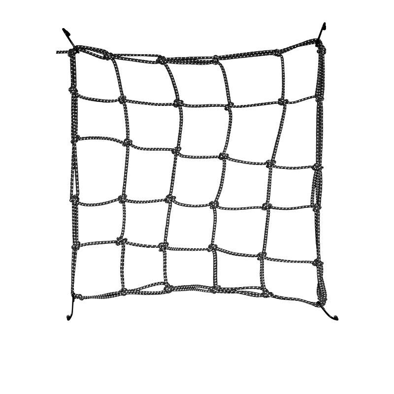 40*40CM Upgraded Reflective Motorcycle Elasticated Luggage Cargo Net Strong Blk Q