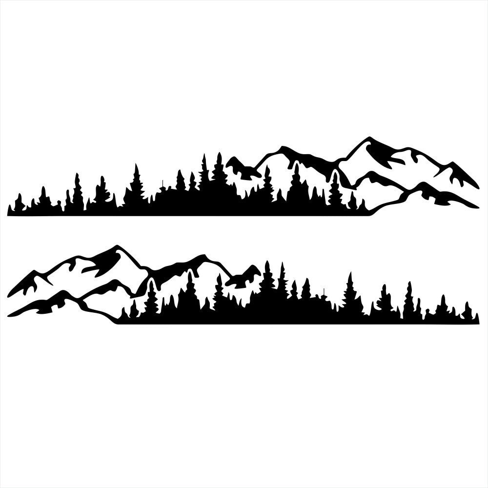 Tree Mountain Forest Decal Side Body Vinyl Sticker For Car Truck for SUV RV Trailer