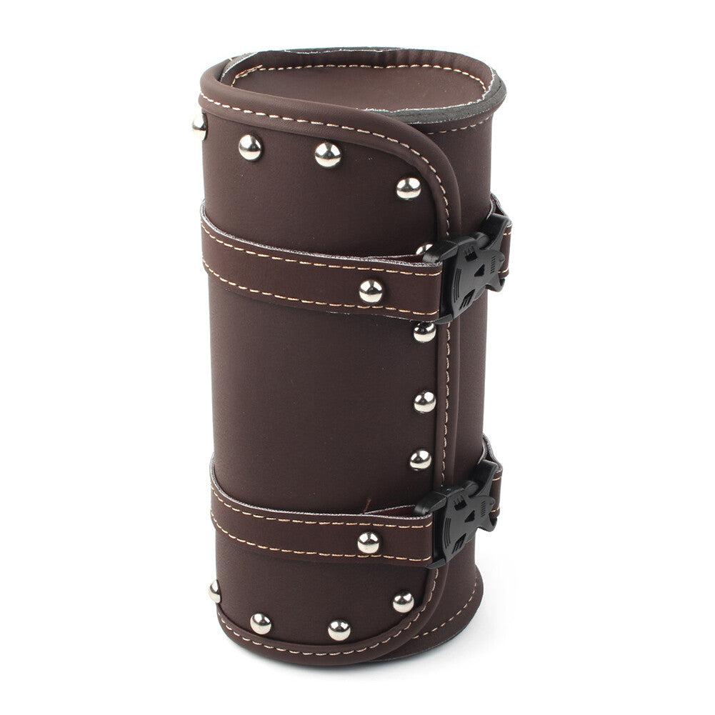 Motorcycle for Mini Retro PU leather Tool Bag Handlebar Sissy Bar Saddlebag Roll Bag Q