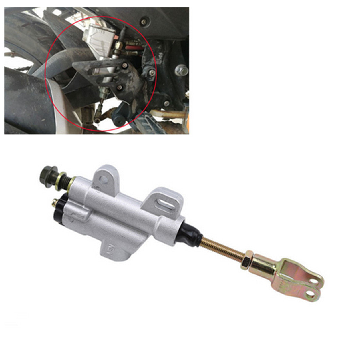 Motorcycle Rear Cylinder Foot Brake Top Pumps Motor Accessories Accessory Silver Q