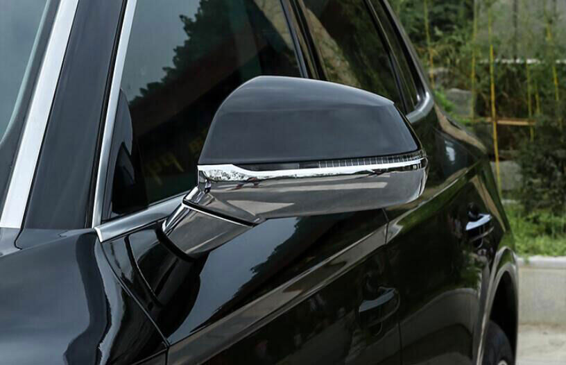 for Audi Q7 2016-2019 ABS Chrome Exterior Side Door Rear View Mirror Strip Trim