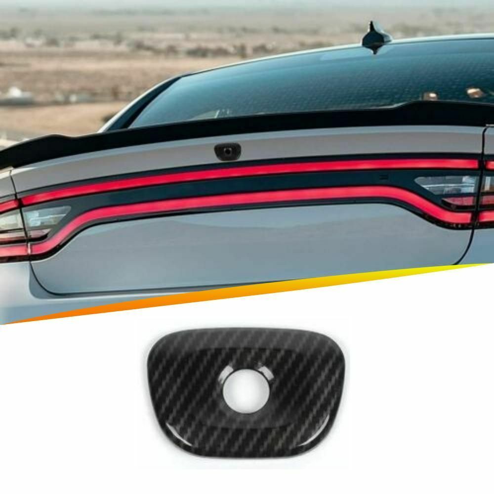 Rear tailgate camera cover trim border for Dodge Charger 2014 - 2018 Carbon Fiber