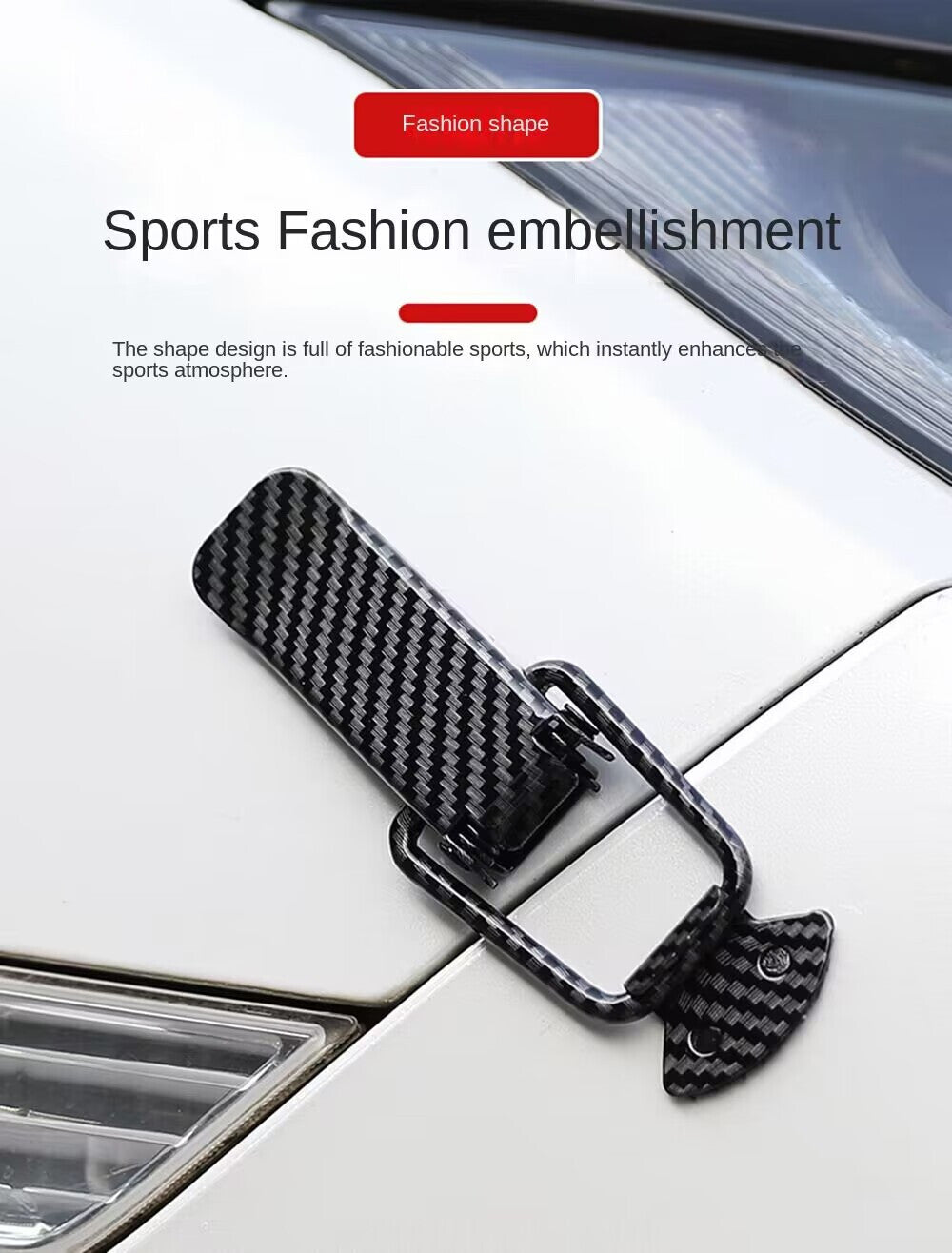 2X Carbon Fiber Look Quick Release Car Bumper Lock Latch Clip Bounding Buckle