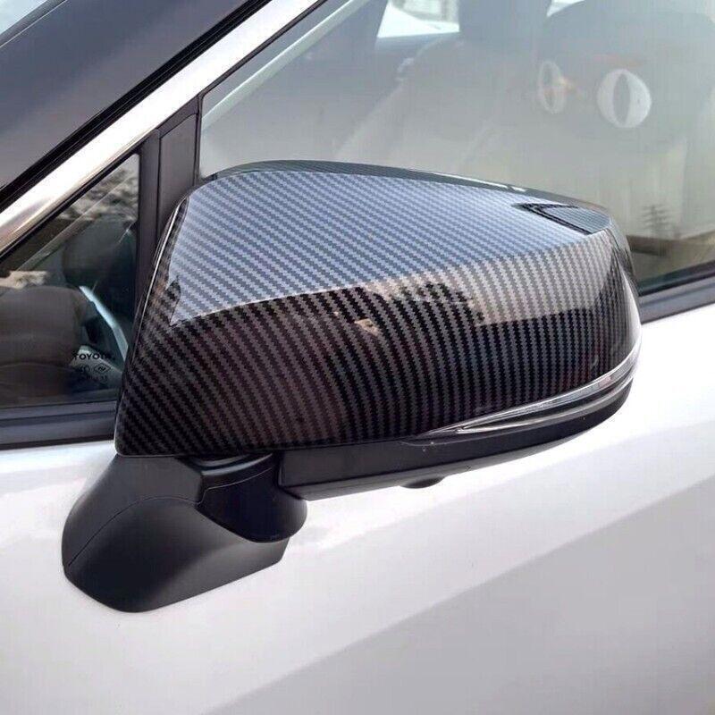 for Toyota RAV4 19-23 Carbon Fiber Rearview Side Wing Mirror Molding Cover Trim