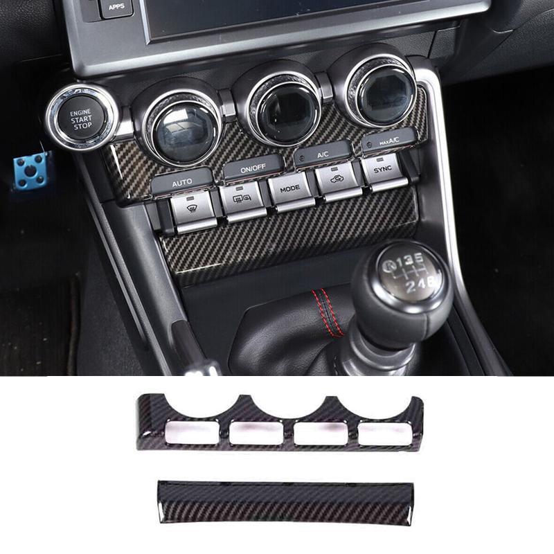 2x Carbon ABS Air Conditioner Knob Panel Trim for Toyota GR86/ for Subaru BRZ 2022-23