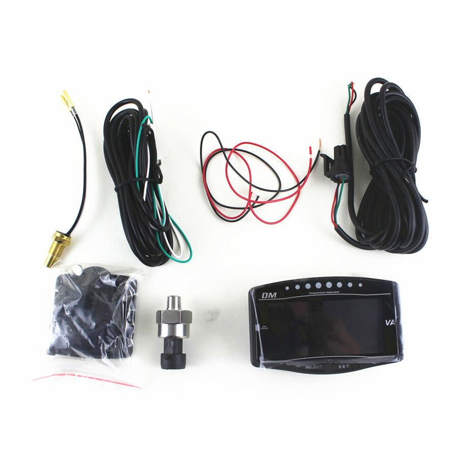 Multifunction 5 IN 1 Tachometer Water Temp+Oil Pressure Gauge Fuel Voltmeter Kit Q
