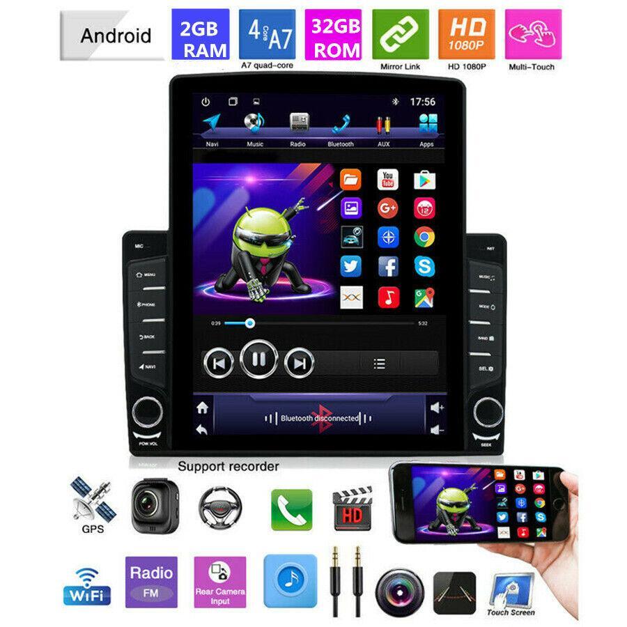 1DIN Car Stereo Radio, 10.1-inch Multimedia MP5 Player, Android 8.1, GPS Quad-core n