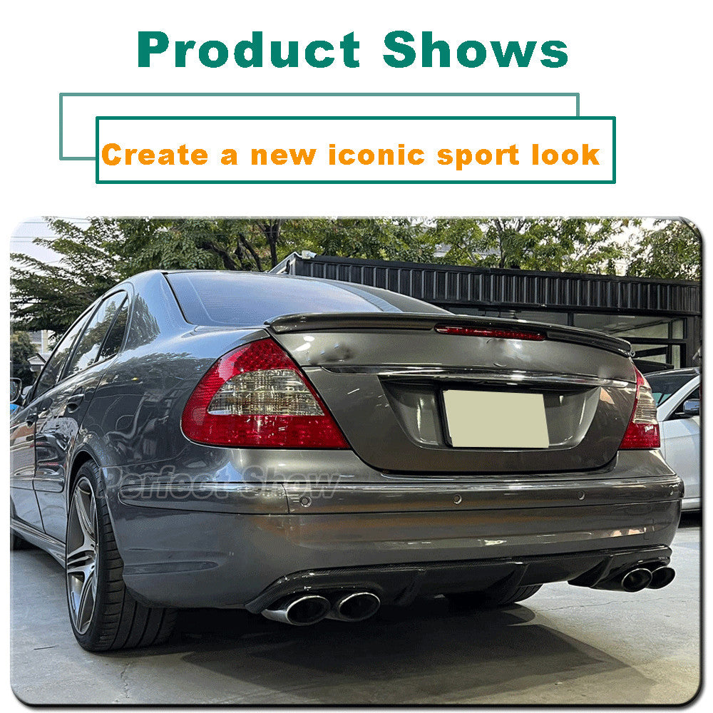 for Benz E-class W211 E55 Sedan 03-06 Rear Bumper Diffuser Lip Carbon Fiber