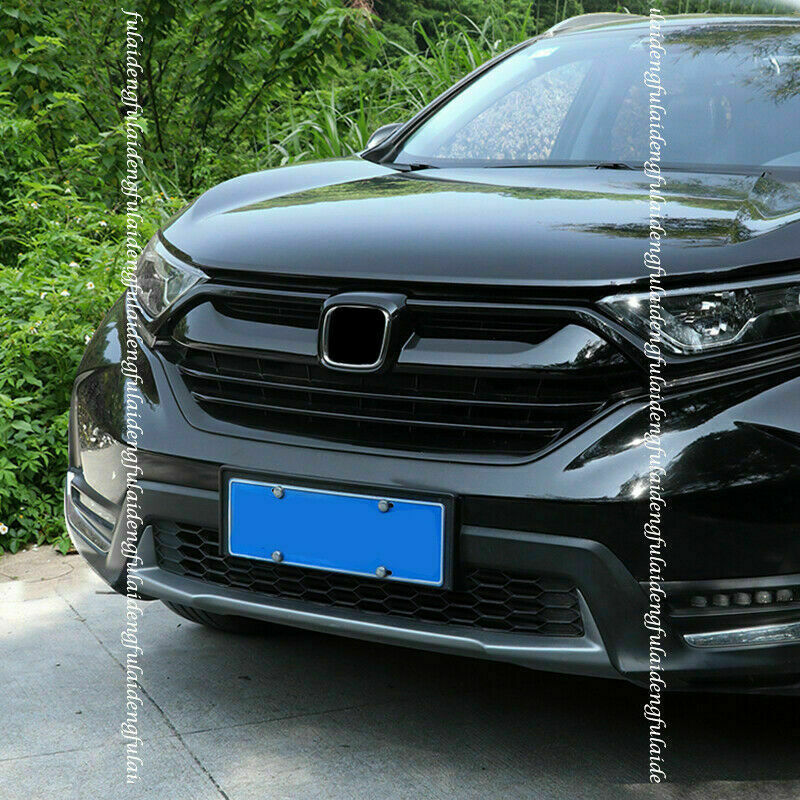 Glossy Black Front Grille Headlight Molding Strips Trim for Honda CR-V 2017-2019