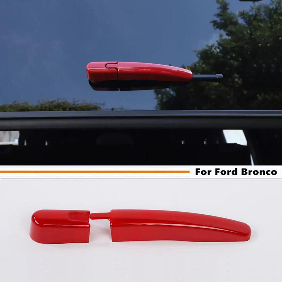 For 2021-2024 Bronco ABS Red Rear Window Rain Wiper Arm Decor Cover Trim 2P v