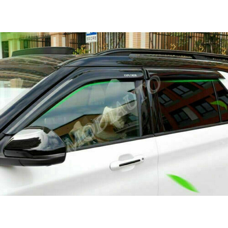 4p for Ford Explorer 2020-2022 Black Car Window Visor Vent Shades Sun Rain Guard