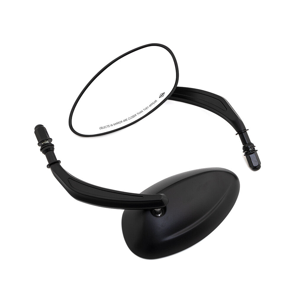 Black Oval Rearview Side Mirror for Harley Sportster 1200 883 Dyna Street Bob Q