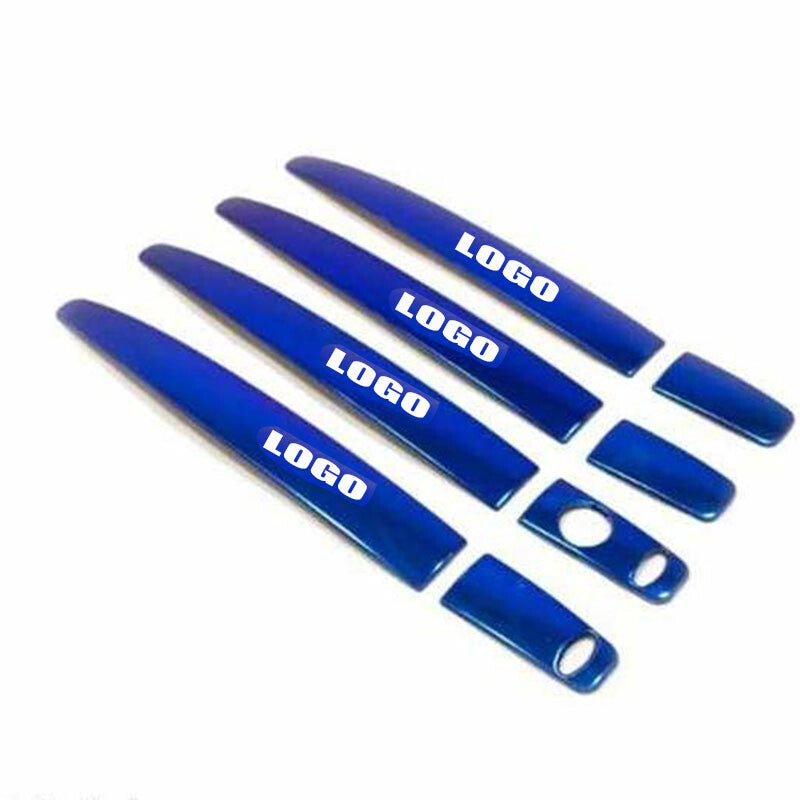 Stainless Blue for Smart Key Door Handle Covers Trims for Mitsubishi Outlander Sport