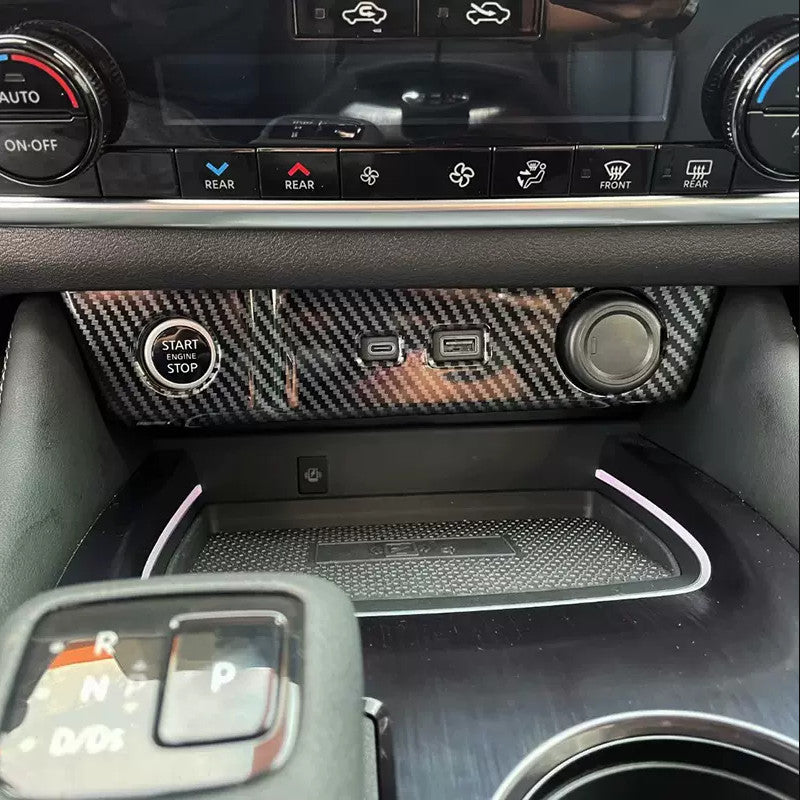 for Nissan Rogue 21-2023 Console Usb Power Trim Panel Cover Carbon Fiber Look 1X