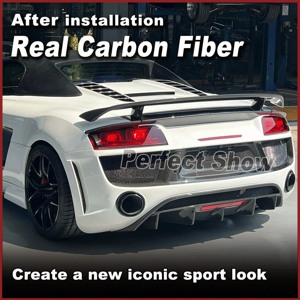 for Audi R8 GT V10 Coupe 2010-2015 REAL Carbon Rear Bumper Lip Diffuser Spoiler