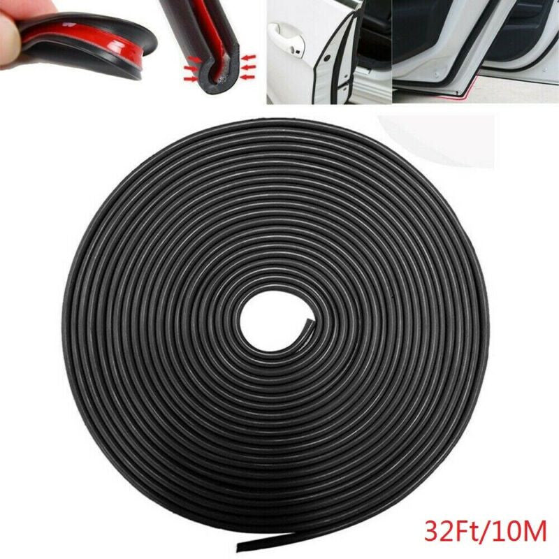 32ft BLACK U Shape Rubber Seal Car Door Edge Guard Molding Trim Protectors Stri