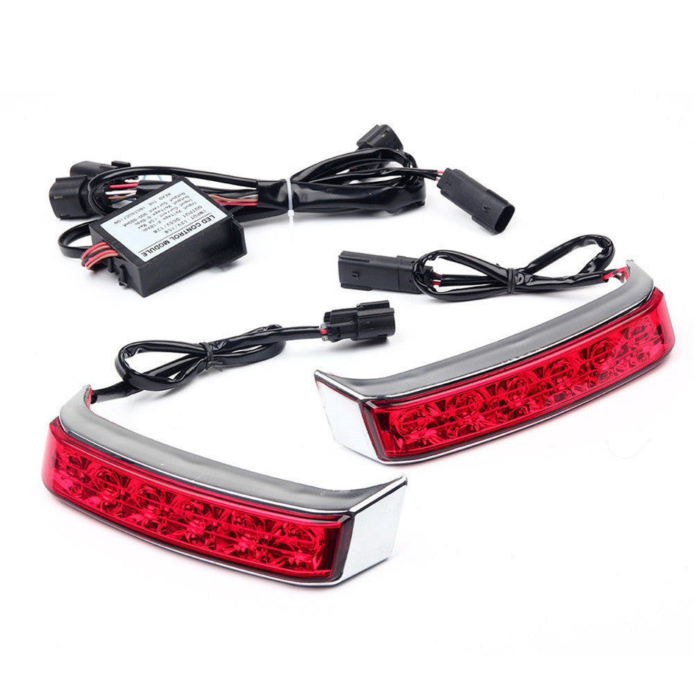 Chrome Saddlebag Tail Run Brake Turn Light LED Len for Harley Street Glide 14-17 Q
