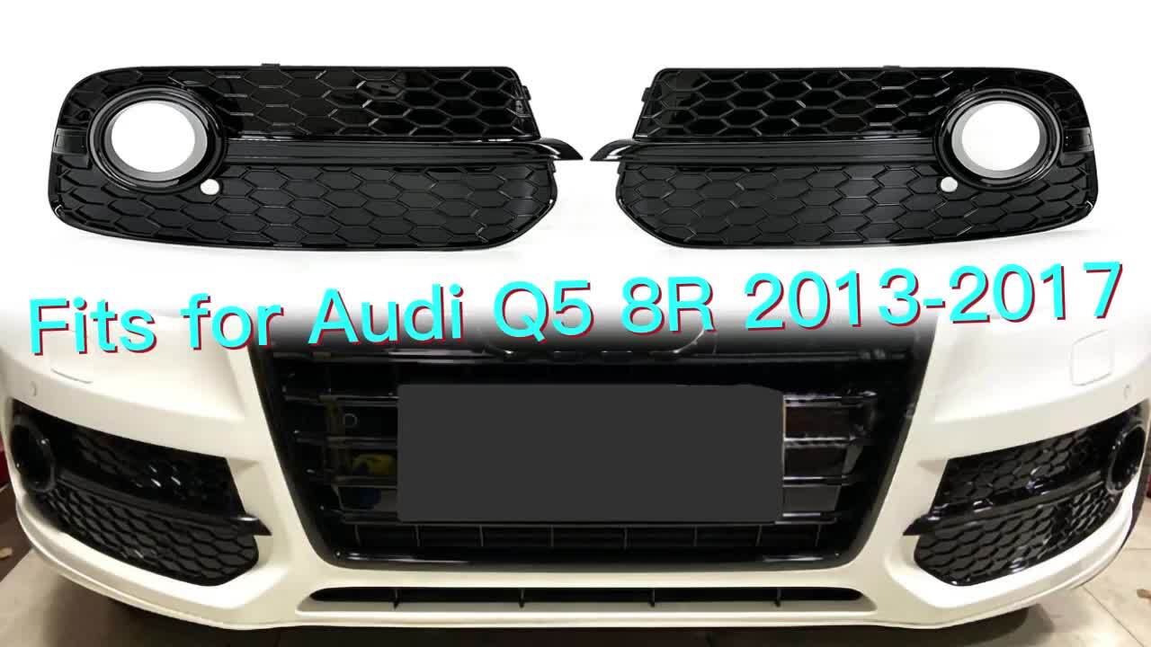 Front Bumper Grill Fog Light Lamp Covers Trim for for Audi Q5 8R 2013-2017 v