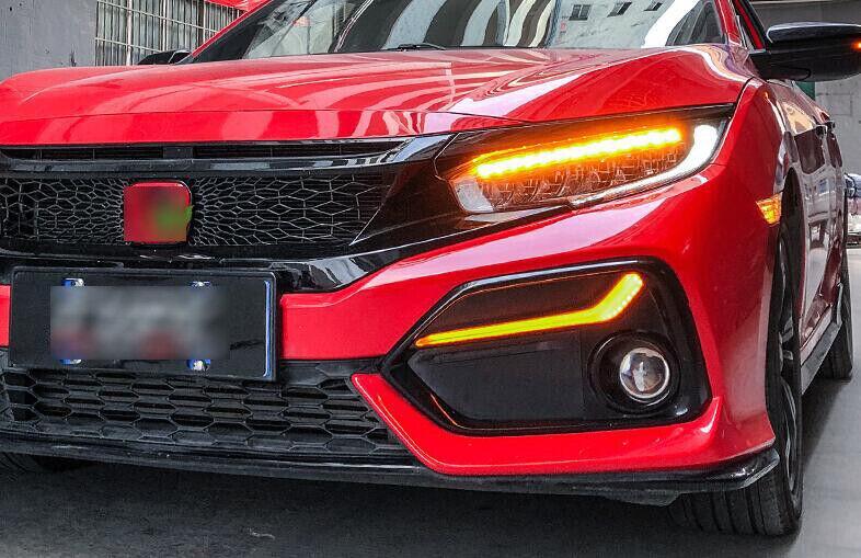 Fit for Honda for Civic Hatchback 17-21 2PCS Led Fog Light Day Running Light L Shape