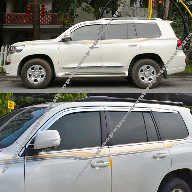 for Toyota for Land Cruiser 08-21 Chrome Window Visors Sun Rain Guard Vent Deflector
