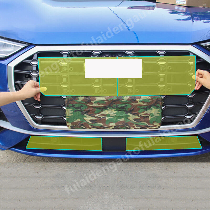 for Audi Q3 2019-2022 Black Front Grille Mesh Insert Steel Insect-Proof Net 4Pcs
