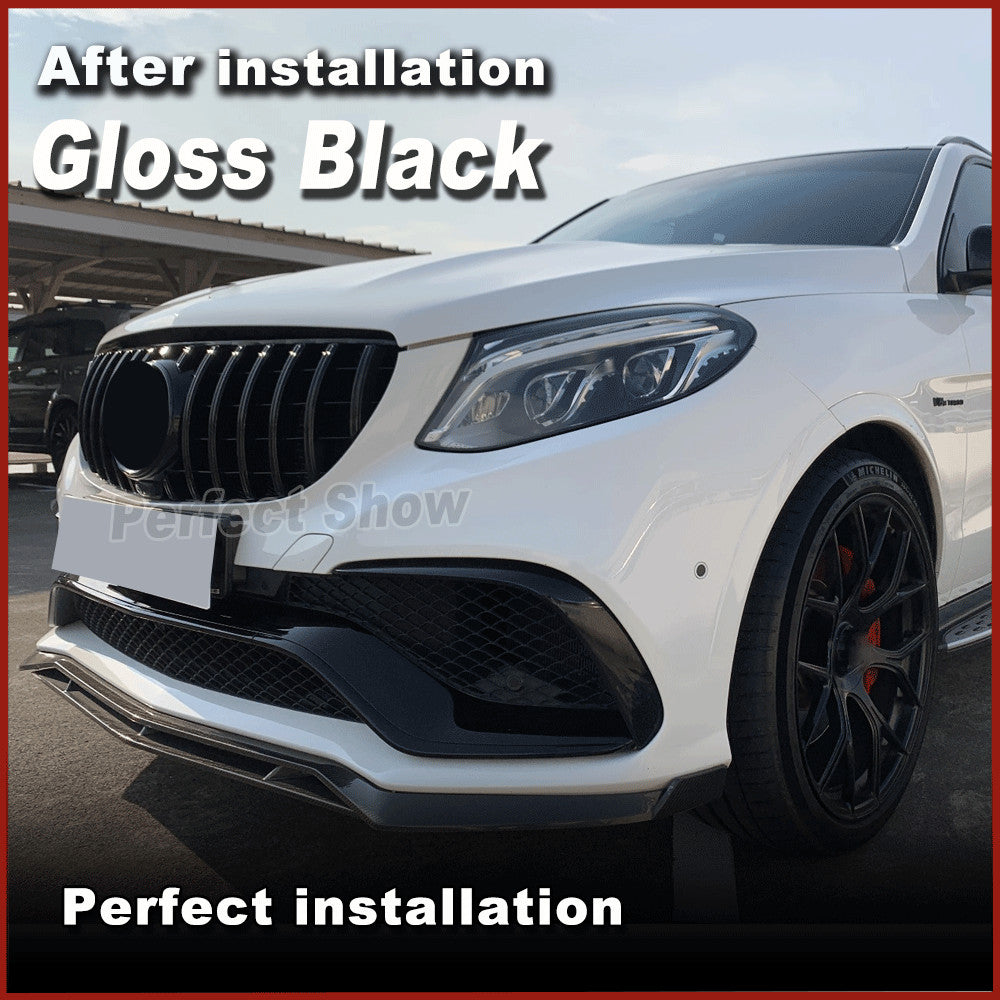 for Benz W166 C292 GLE63 2015-2018 Gloss Black Front Bumper Lip Wing Spoiler