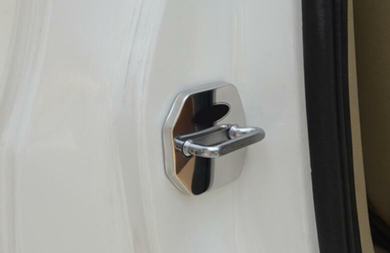 Fit for Ford Ranger 2015-2022 Chrome Steel Door Lock Buckle Protection Trim 4PCS