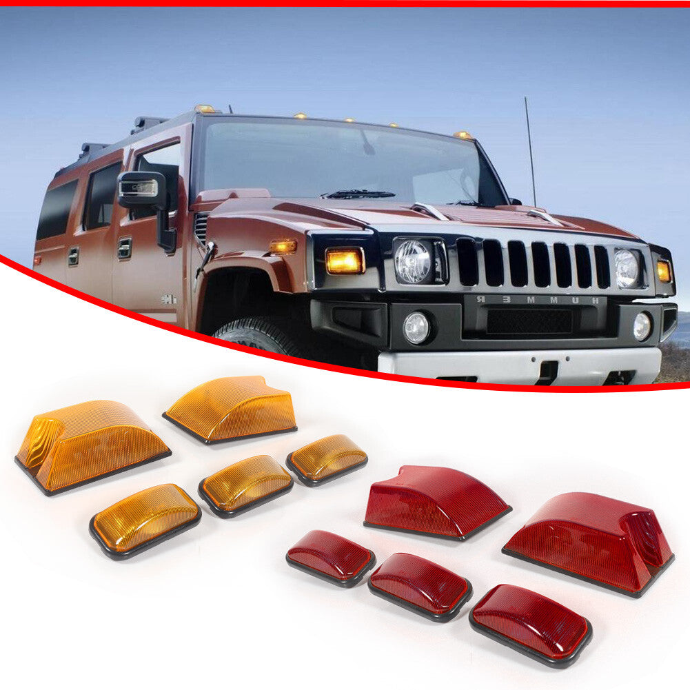 Applicable to 03-09 H2 SUT Front amber + rear red lens Cab marking Roof running light - v