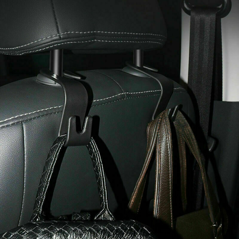 2pcs Black Car for Seat Hook Purse Hanger Bag Organizer Holder Clip Car Accessories
