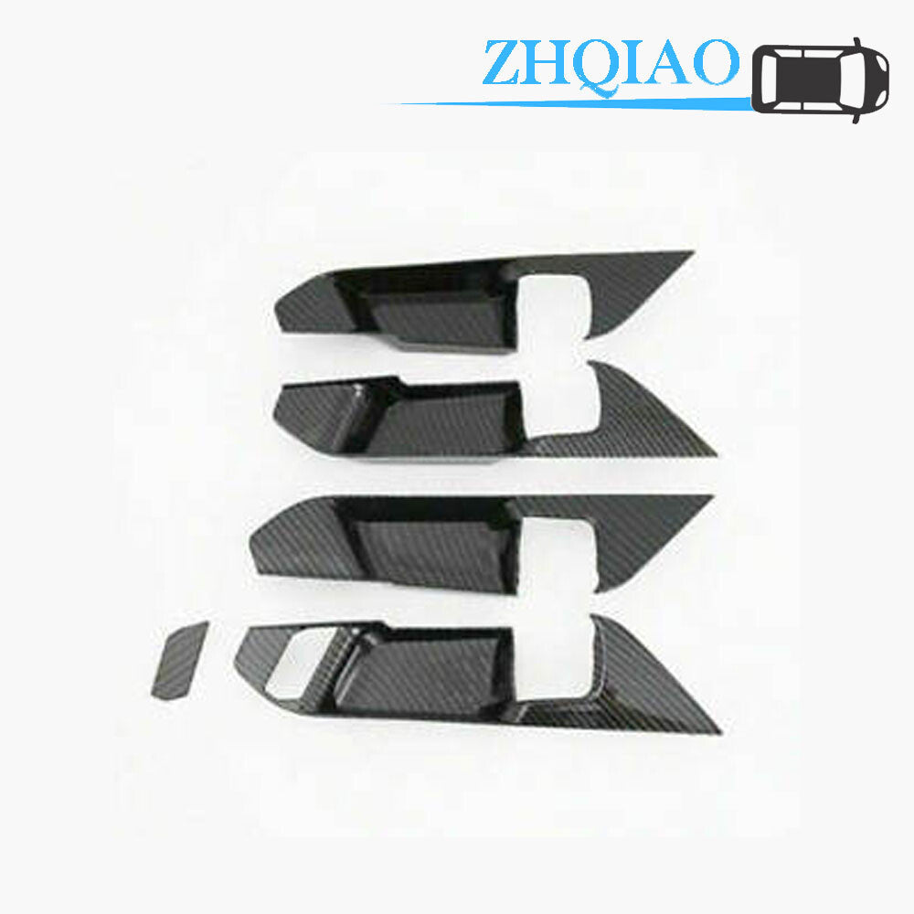 5Pcs Carbon Fiber Inner Door Handle Bowl Frame Cover Trim for Toyota RAV4 2019+