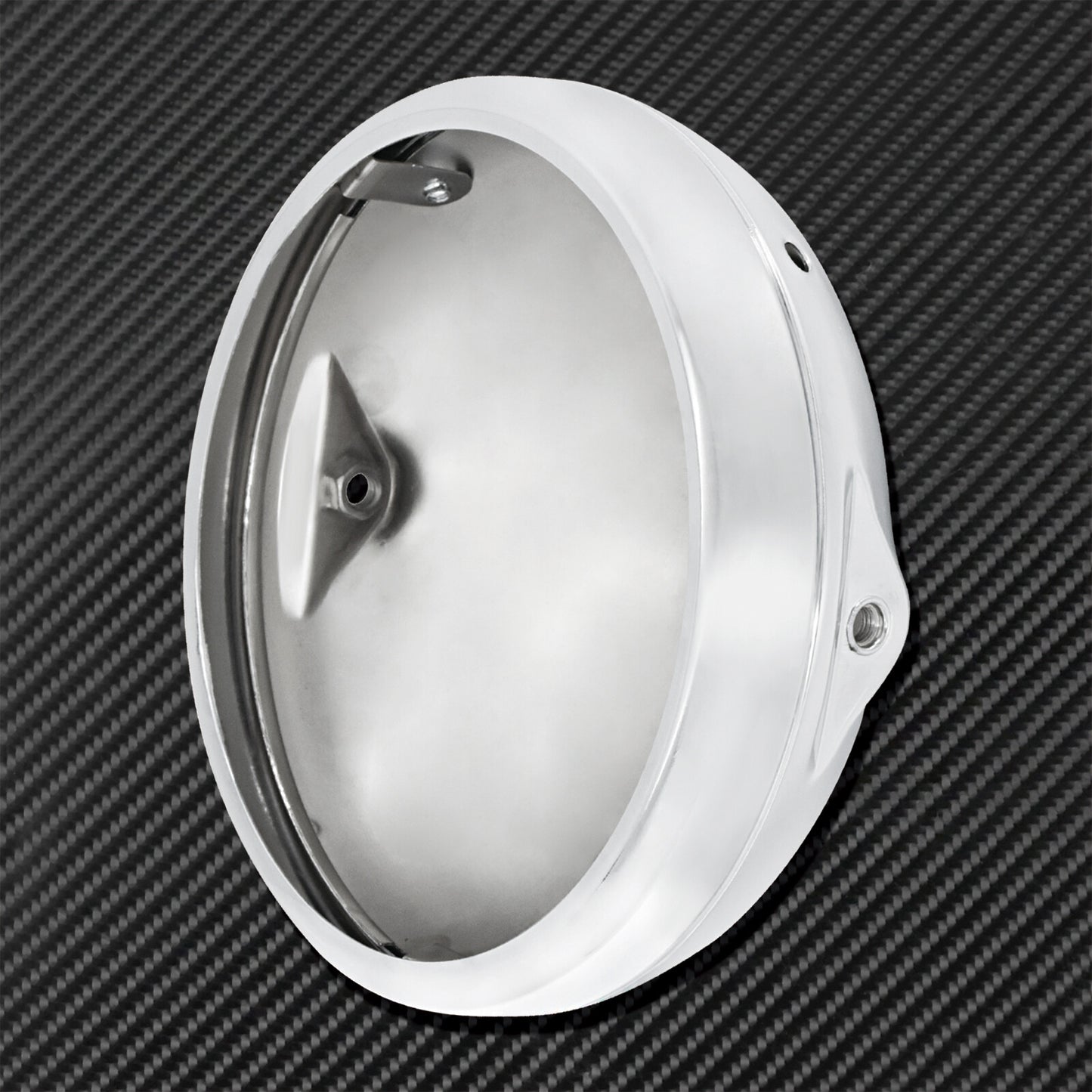 7'' Chrome Headlight Housing Cover Light Bulb Bucket Shell Fit for Harley Dyna Q