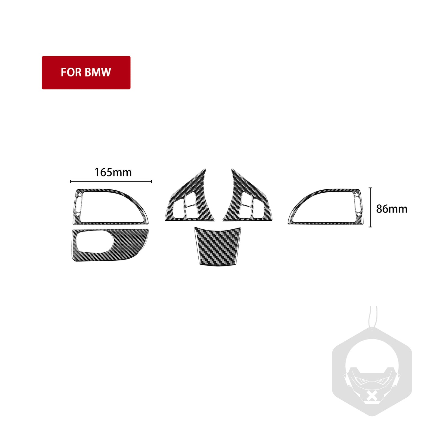 6x Carbon Fiber Steering Wheel Set Cover Trim for BMW 6Series E63 E64 2004-2010