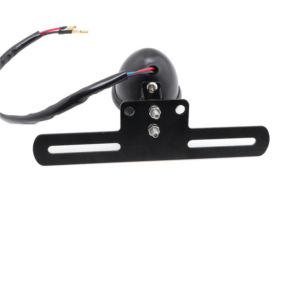 Black for Mini Bates Style LED Tail Brake Light For Bobber Chopper Cafe Racer Custom Q