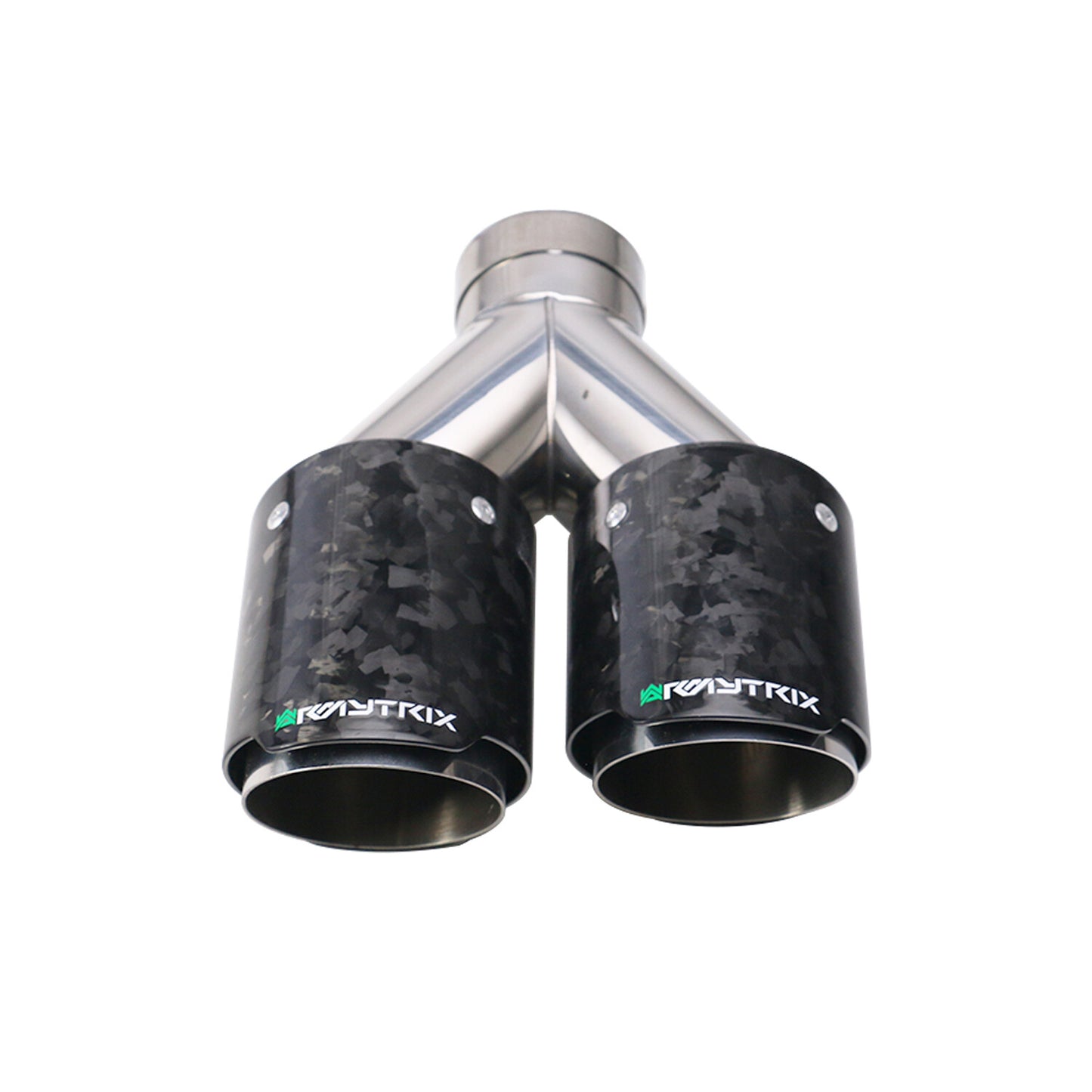 2PCS ID:2.5 63mm OD:3.5 89mm Pair Exhaust Tip Dual Pipe Glossy Black Y-Type T