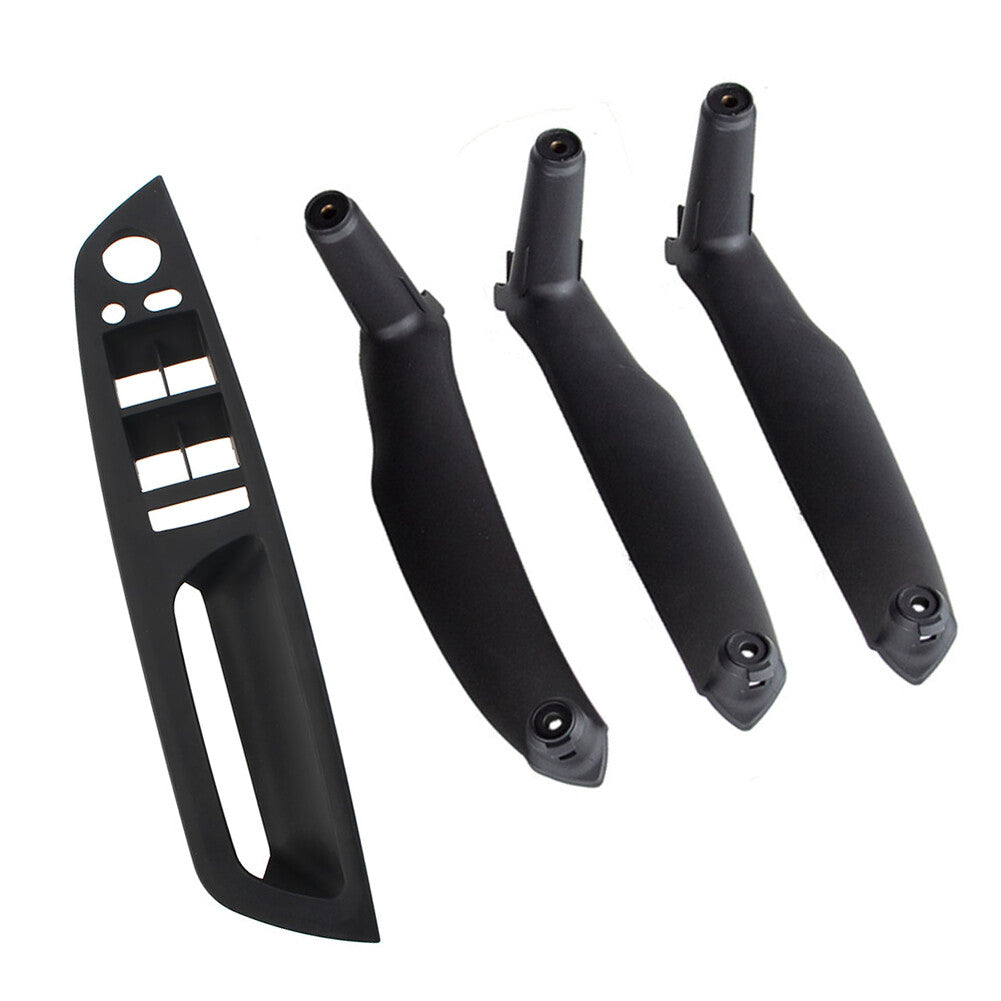4PCS Interior Door Pull Handle Trim Cover for BMW X5 E70 X6 E71 E72 Black RHD