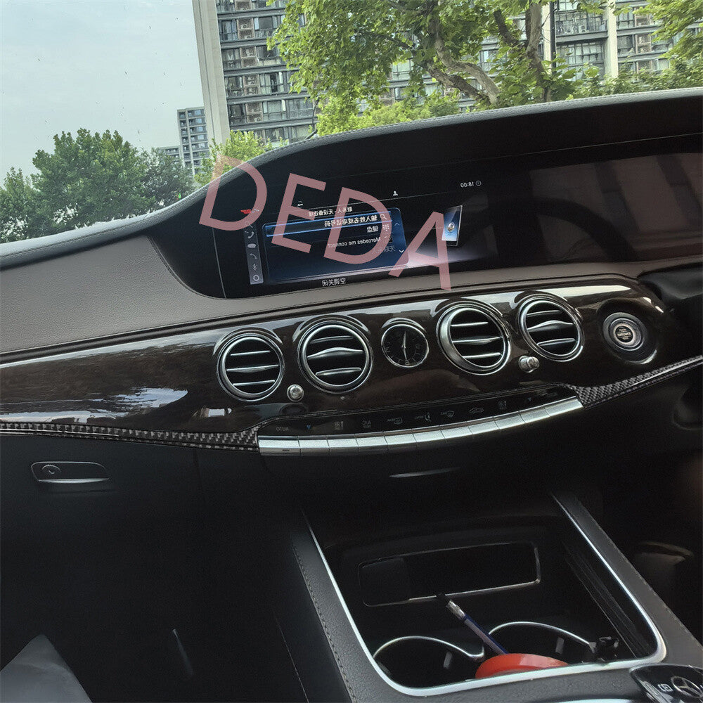 for Benz S Class W222 13-20RHD Dashboard Central Control Panel Trim Carbon Fiber