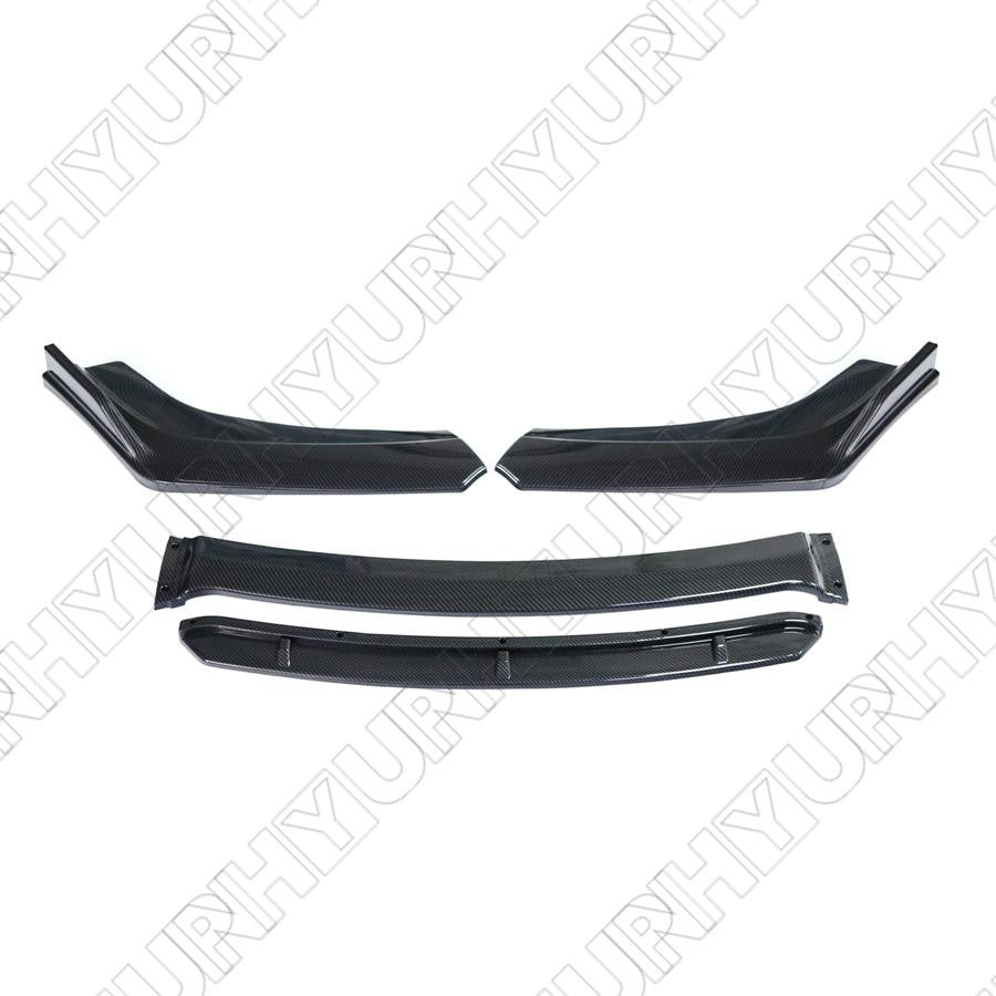 4× 3D Carbon Fiber Color Car Front Bumper Splitter Lip Diffuser Spoiler Body Kit Q