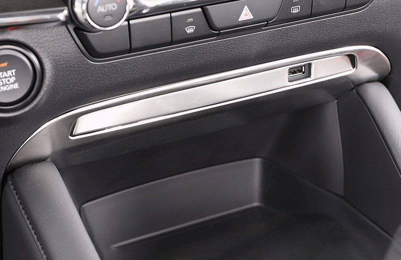 Stainless Matte Silver Central Console USB Frame Trim for Mazda 3 Axela 2019-23