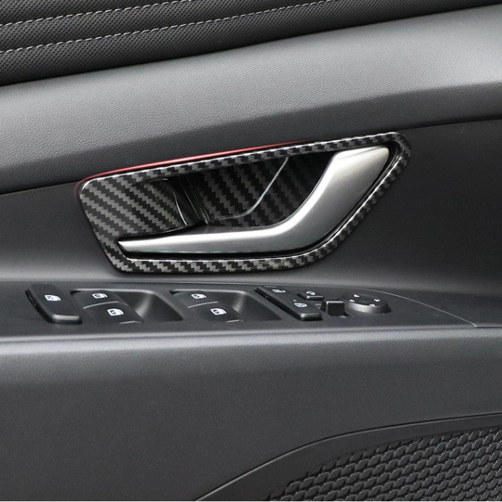 Carbon fiber interior door handle cup cover trim for Hyundai for Elantra 2021 - 2023