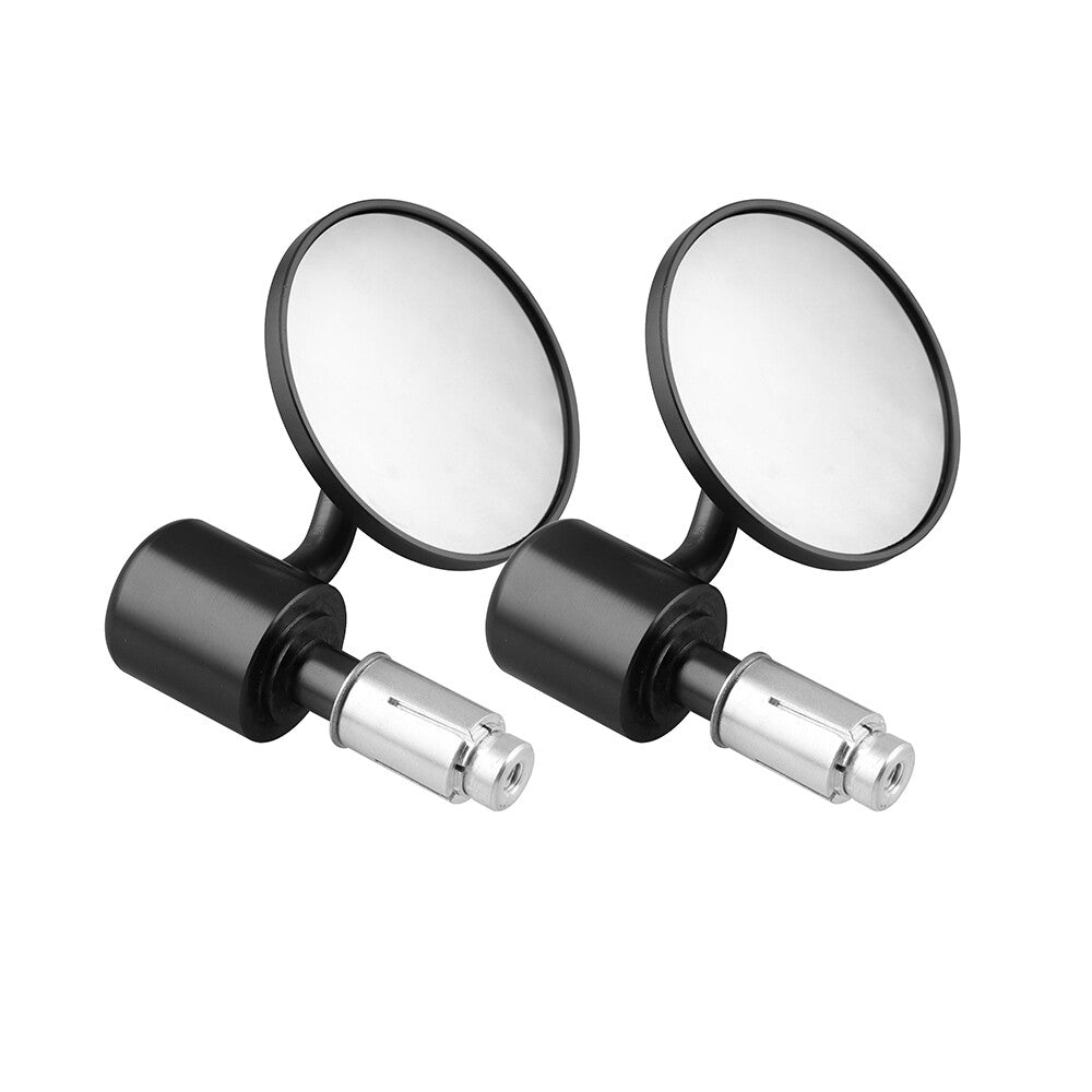 Black Round Rearview Handle Bar End 7/8 Side Mirrors for Motorcycle for Honda Q