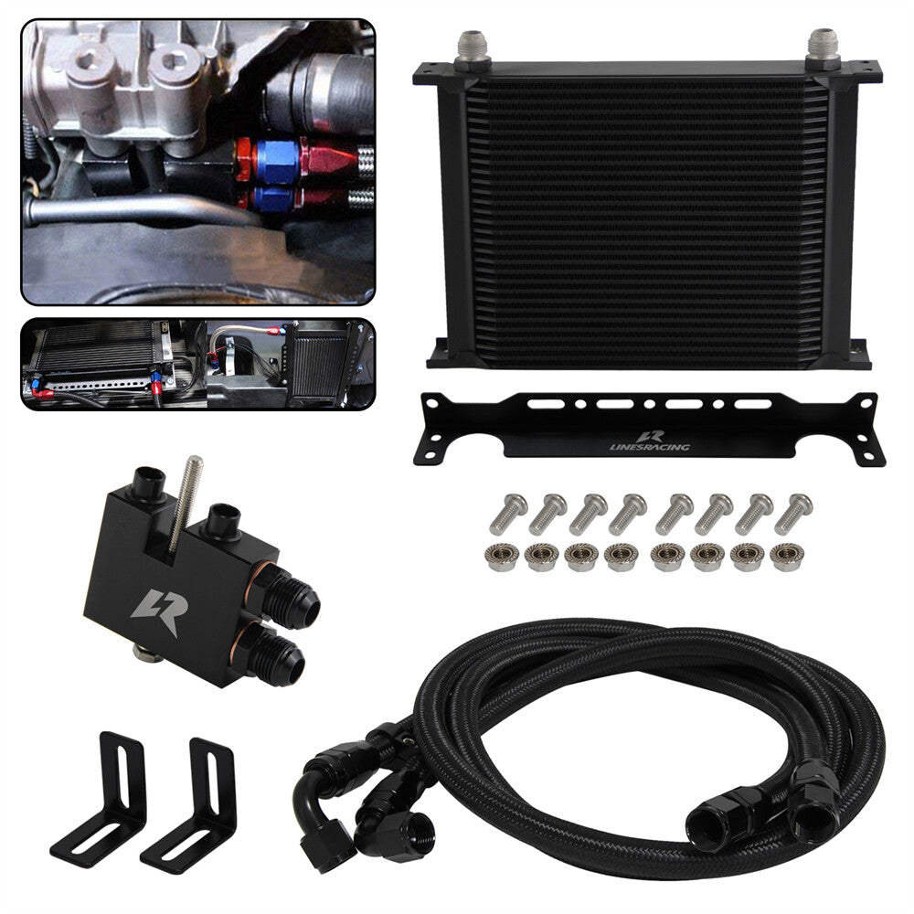 30 Row AN10 Oil Cooler Kit for BMW N54 135i E82 335i E90 E92 E93 06-11 Black