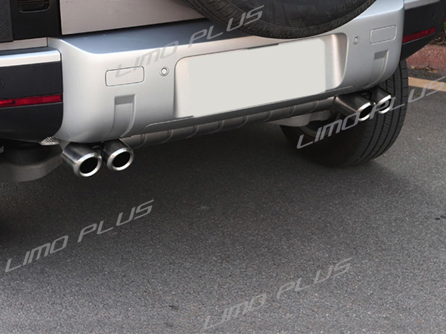 Brushed Chrome Tailpipe Exhaust Tips for Land Rover for Defender 90 110 3.0L 2020+ Q