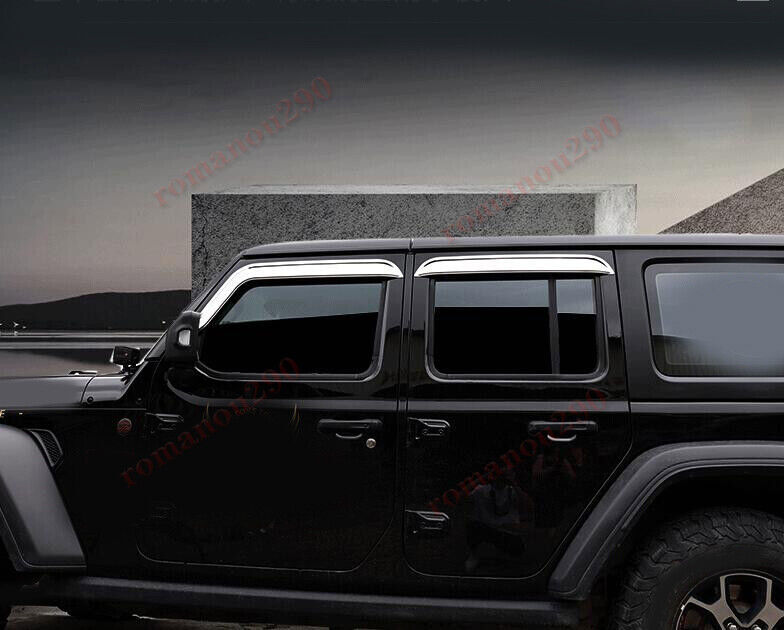 for Jeep for Wrangler 2018-2024 silver Window Visors Sun Rain Guard Vent Deflectors