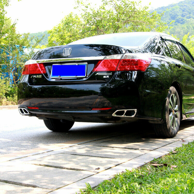 for Honda Accord Sedan 2014-2017 Chrome Tail Throat Exhaust Pipe Molding Cover